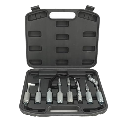 Image of Zohisin Grease Coupler Kit 7PCS Quick Connect Grease Fittings Tool 90 Degree Duty Steel Grease Connector Set for Automotive Truck Industrial Agricultural Marine Use