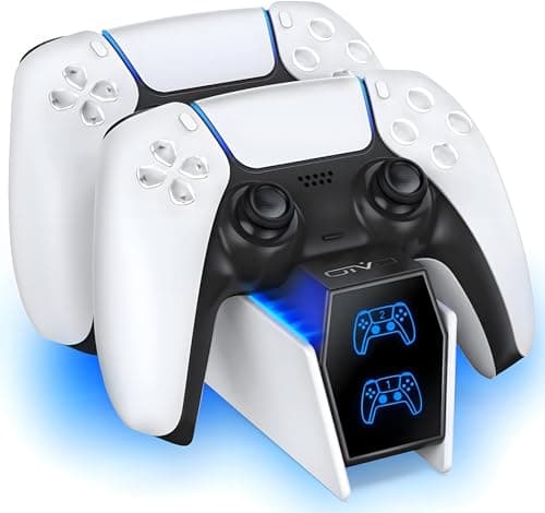 Image of OIVO PS5 Controller Charger, 2H Fast Charger with 2 Cable Types, PS5 Charging Station for PlayStation 5 Controllers P4 Interactive Figure