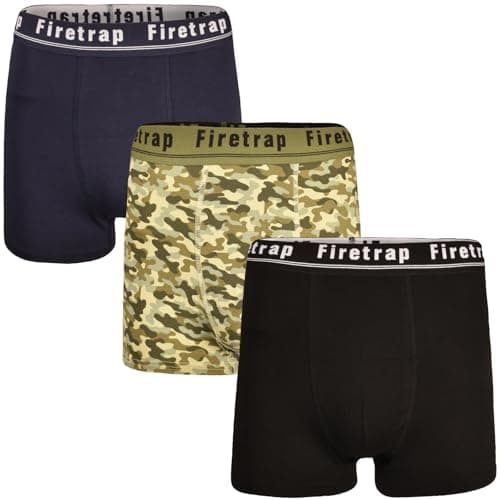 Image of Firetrap Mens Boxers 3 Pack Trunks - Cotton Soft Comfortable Boxer Shorts for Men - Essential Mens Underwear 3 PACK ASSORTED AUSTIN L