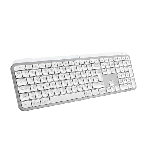 Image of Logitech MX Keys S Wireless Keyboard, Low Profile, Fluid Quiet Typing, Programmable Keys, Backlighting, Bluetooth, USB C Rechargeable, for Windows PC, Linux, Chrome, Mac, QWERTY UK English, Pale Grey