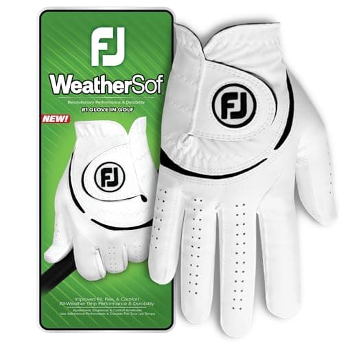 Image of FootJoy WeatherSof Men's Golf Glove, White/Black, Right Hand (for Left Handed Golfer), M EU