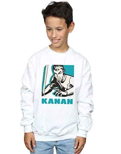 Image of Absolute Cult Star Wars Boys Rebels Kanan Sweatshirt White 7-8 Years