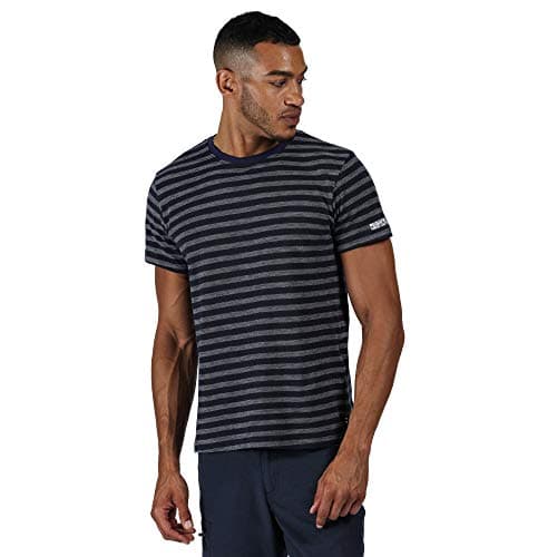 Image of Regatta Men's Tariq Shirt with Short Sleeves Navy/White