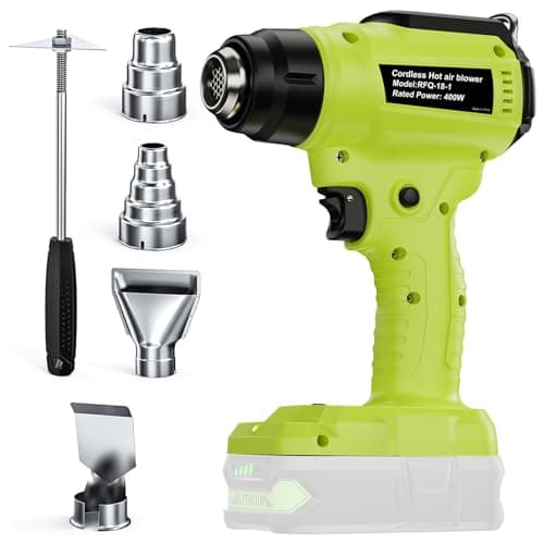 Image of Heat Gun for Ryobi 18V ONE+ Battery (Tool Only), Cordless Hot Air Gun with 4 Nozzles, Battery Heat Gun for Welding, Bending Pipes, Colour Removal