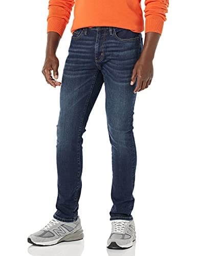 Image of Amazon Essentials Men's Skinny-fit High Stretch Jean, Dark Wash, 38W / 29L