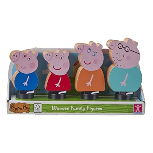 Image of Peppa Pig Wooden Family Figures, Imaginative Play, Preschool Toys, fsc Certified Sustainable Toys, Gift for 2 - 5 Years Old