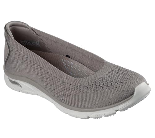Image of Skechers Women's Arch Fit Sunny Zen Walk Sneaker, Dark Taupe Knit, 7 UK