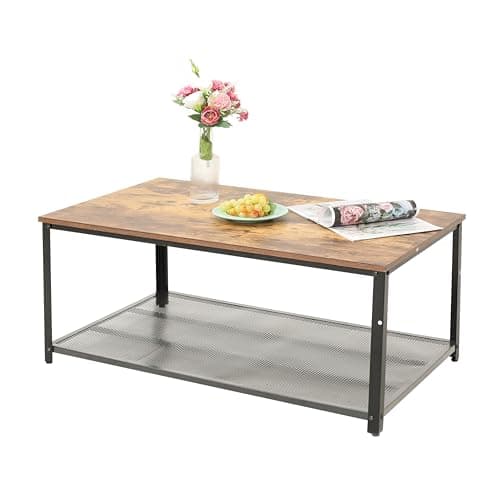Image of Xample® Coffee Table Industrial Side Table Living Room Table with Metal Frame for Home Office