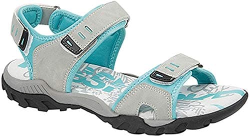 Image of Ladies PDQ Adjustable Sports Walking Sandals Light Grey Mint L498 KD -UK 8 (EU 41)