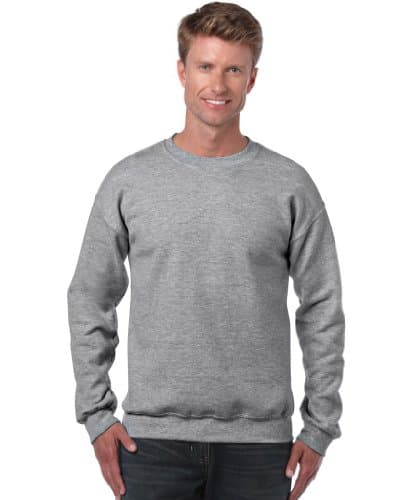 Image of Gildan Men's Adult Crew Neck 18000 Long Sleeve Sweatshirt, Sport Grey, X-Large