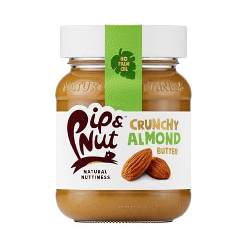 Image of Pip & Nut - Crunchy Almond Butter (6 x 170 g) | No Palm Oil, Natural, No Added Sugar, Vegan, Single Origin Hi-Oleic Peanuts