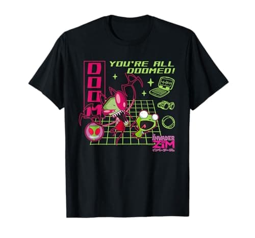 Image of Invader Zim You're All Doomed Y2K Cartoon T-Shirt
