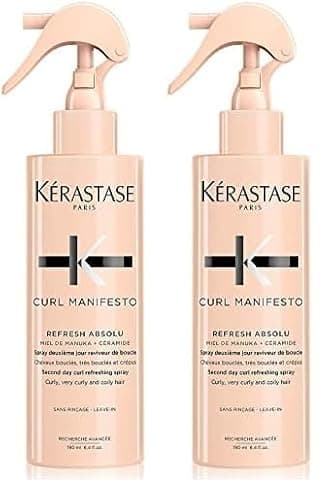 Image of Kérastase Curl Manifesto, Curl Reactivating Spray for In-between Washes, For Curly and Coily Hair, With Manuka Honey and Ceramide, Refresh Absolu, 190 ml (Pack of 2)