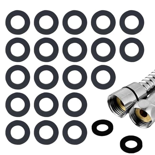 Image of 20 Pcs Black Shower Hose Washer Rubbers Seals, 1/2 Inch Shower Head Washers,Shower Hose Connector Washers Rubbers for Plumbing, for Shower Head and Hose Connecting Fitting