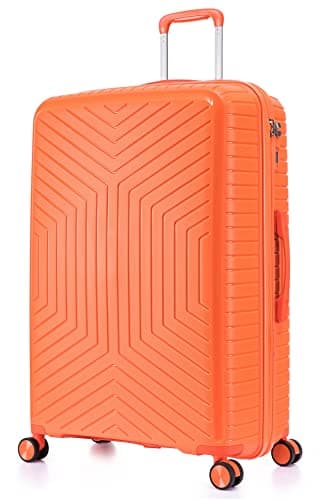 Image of DK Luggage 24" Medium Hard Shell Polypropylene PP Suitcase 4 Wheel Spinner Luggage PP20 Orange