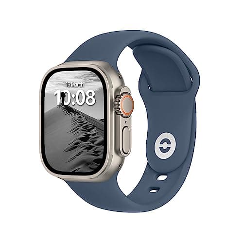 Image of DONEGANI SB Straps for Apple Watch Band Silicone series Ultra 3 2 49mm, Series 11 10 46mm, 9 8 7 45mm 41mm, SE 6 5 4 44mm 40mm, 3 2 1 42mm 38mm Men Women iWatch, Abyss Blue