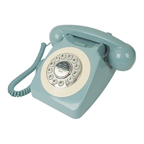 Image of Benross 44540 Classic Retro Telephone/Vintage Style Corded Phone/Classic Ringer Sound/Push Button Dialling/Redial Function/Easy Setup/Blue