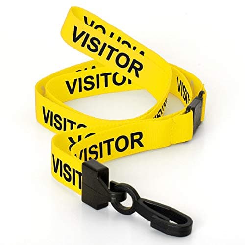 Image of CKB LTD Visitor LANYARDS Breakaway Safety Lanyard Neck Strap Swivel Plastic Clip for ID Card Holder - Pull Quick Release Design (Pack of 10, Yellow)