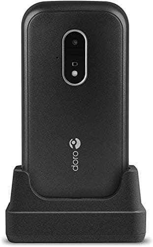 Image of Doro 7030 Unlocked Dual SIM 4G Easy-to-Use Clamshell Mobile Phone for Seniors with WhatsApp, Facebook, GPS Location and Cradle Included (Black) [UK and Irish Version]
