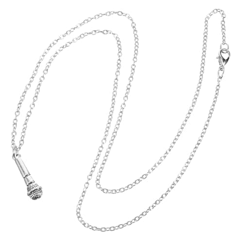 Image of Holibanna Microphone Necklace Pendant Long Neck Chain Silver Alloy Stylish Dainty Jewelry for Women Everyday Wearing and Vacations