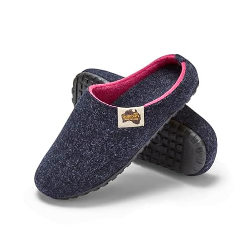 Image of Gumbies Outback Indoor & Outdoor Slippers, Easy Slip On House Shoes with Recycled Materials, Ideas for Gift Giving for Men & Women, Navy & Pink, UK 7