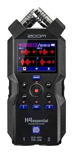 Image of Zoom H4essential 4-Track Handy Recorder with 32-Bit Float, Accessibility, Stereo Microphones, 2 XLR/TRS Combo Inputs, Record to SD Card, USB Interface, for Musicians, Podcasters, Filmmakers