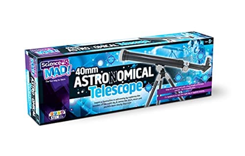 Image of Science Mad 40mm Astronomical Telescope For Kids - Learn Astronomy With Fun - Features Portable, Easy To Use, 500mm Focal Length, 25x and 50x Magnification, 8+ Years