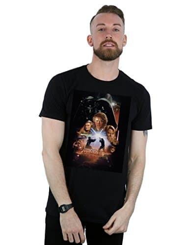 Image of Star Wars Men's Episode III Movie Poster T-Shirt Black Large
