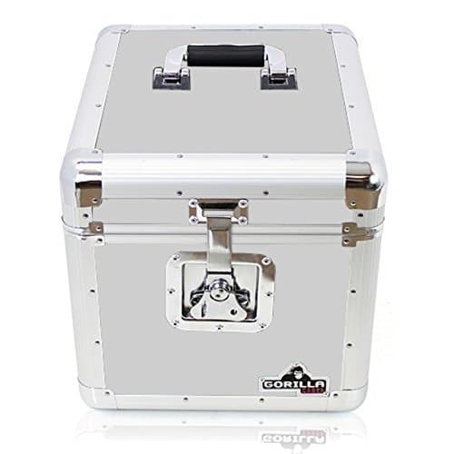 Image of Gorilla LP 12" Vinyl Record Storage Box Flight Case - Holds 100pcs - Silver