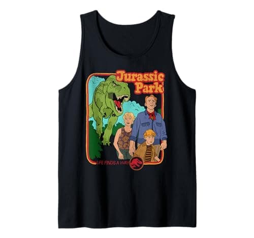 Image of Jurassic Park Vintage Characters Life Finds A Way Tank Top