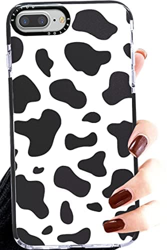 Image of Efitoo for iPhone 7 Plus/8 Plus/6s Plus/6 Plus Case Cow, Cute Animal Clear with Design Cow Spots Print Pattern Flexible Soft TPU Silicone Girls Woman Cool Protective Phone Back Cover Shell
