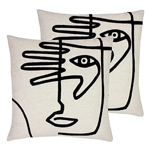 Image of furn. Mono Face Polyester Filled Cushions (Twin Pack), Polyester, Linen
