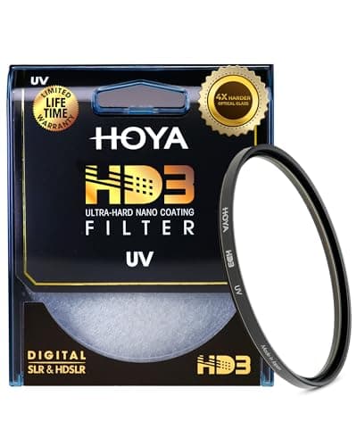 Image of Hoya HD3 62mm UV Protector Filter - Re-Certified for 100MP+ Cameras with Ultra-Hard Nano Coating - Stain Resistant, Smudge and Waterproof UV Filter