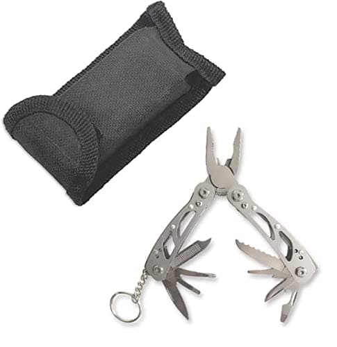 Image of LZZEM 12-in-1 Stainless Steel General Plier Mini Multitool Plier Set Floding Plier with Nylon Pouch Self-Locking Multitool Pliers Multi-Tool for Outdoor Camping Fishing Hiking