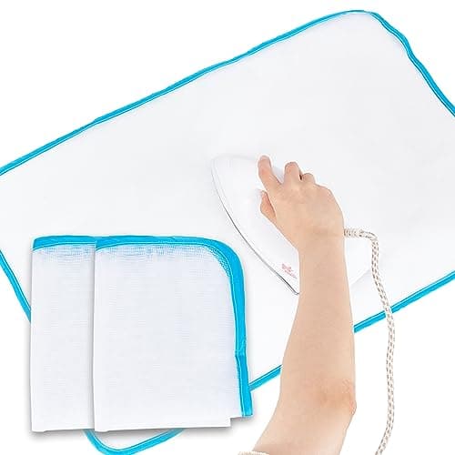 Image of NICENEEDED 2 PCS Heat Resistant Ironing Mesh Cloth, Pressing Cloth for Ironing Scorch Mesh, Reusable Protective Insulation Pad Protector for Household Clothes Protection