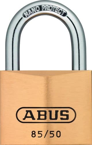 Image of ABUS 04818 Stainless Steel Shackle Service Brass Padlock with 2747 Alike Keyed