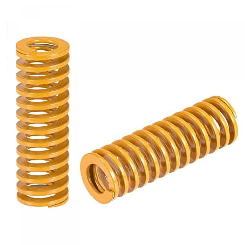Image of sourcing map 3D Printer Die Spring, 20mm OD 60mm Long 2pcs Spiral Stamping Light Load Compression Mould Die Springs for 3D Printer Electric Part, Yellow