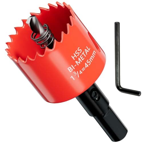 Image of GARHWAL Bi-Metal Hole Saws - 45mm Wood Cutter, Metal Hole Saw, Circular Cutter for Walls, Core Drill Bit - Fast Cutting with Long-Lasting Blades for Plumbing, Conduits, Kitchens, Other DIY Projects