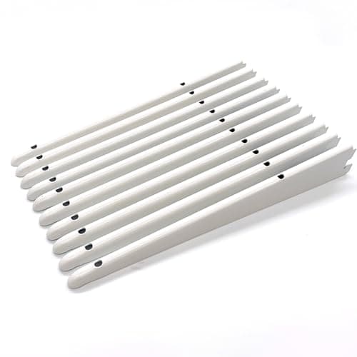 Image of EAI Twin Slot Wall Mounted Shelving Bracket - Pack of 10, White, 370mm | Strong, Heavy Duty Steel Shelf Bracket | For Shed, Garage, Indoor Storage | Easy To Install Rack