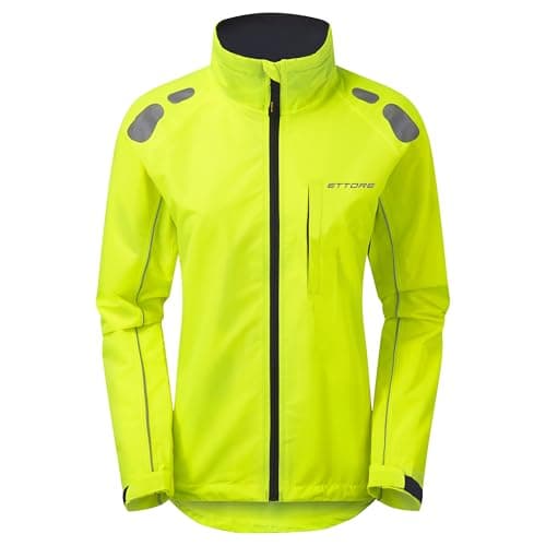 Image of Ettore Ladies Cycling Jacket Waterproof Breathable High Visibility Yellow - Night Eagle - 16