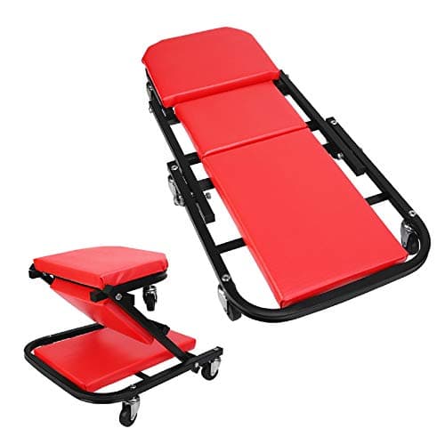 Image of Wisfor Folding Mechanics Car Creeper, 36 inch Heavy Duty Convertible Stool Crawler Board 6 Rotatable Wheels 2-In-1 Folding Car Creeper Workshop Garage