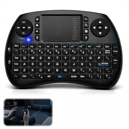 Image of 2.4GHz Mini Wireless Keyboard with Trackpad, Micro Bluetooth Multimedia Keyboard Mouse Combo, Small Wireless Keyboard with Rechargeable Portable Keyboards for KODI PC Smart TV Laptop Box Windows HTPC