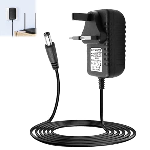 Image of 12V 1A Power Supply Adapter 12V/1A 12W UK Plug 100-240V 50/60Hz AC/DC Charger 5.5x2.5mm & 5.5x2.1mm DC Plug for Home Appliances CCTV Cameras Routers LED Strips Keyboards ADSL Modems and More Black