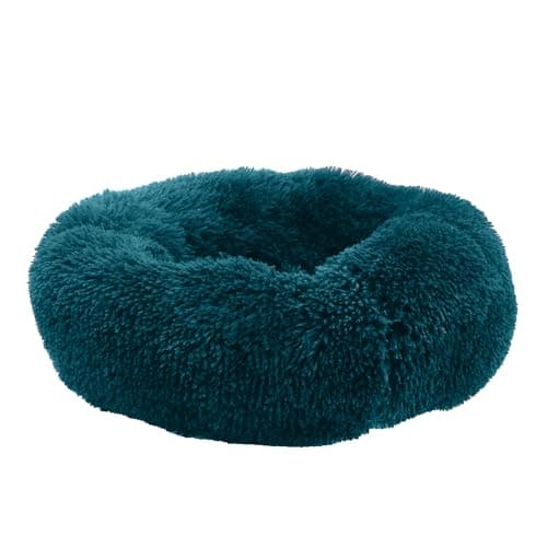 Image of Ancol Super Plush Donut Dog Bed in Teal - Comfortable Indoors Snuggle Pad with Raised Rim - Cosy Puppy Mat Sleeping Place - 50cm