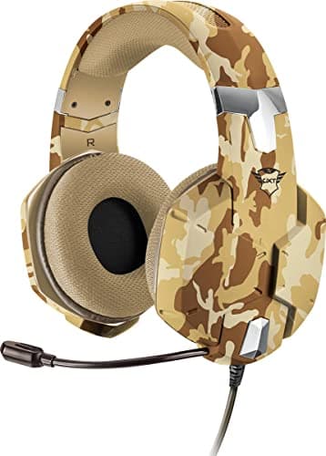 Image of Trust Gaming Headset GXT 322D Carus with Microphone, Adjustable Headband and Flexible Mic, Wired, 1 m Nylon Braided Cable, for Xbox One, Xbox Series X, PS4, PS5, Nintendo Switch - Desert Camo