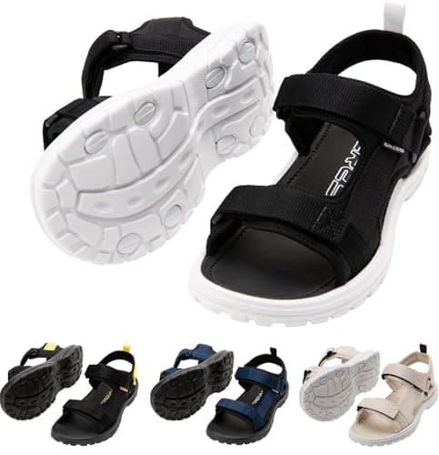 Image of Cressi Pete Sandal Black/White 46 - Unisex Sandal Ideal for Summer Days at the Beach, Designed for Comfort and Practicality in Aquatic Environments, Black/White, 46