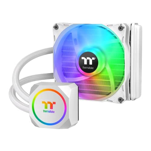 Image of Thermaltake TH120 ARGB Motherboard Sync Snow Edition Intel LGA1700 Ready/AMD AM5 All-in-One Liquid Cooling System 120mm High Efficiency Radiator CPU Cooler CL-W346-PL12SW-A, White