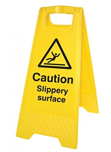 Image of Caledonia Signs 58517 Free-Standing Floor Sign, "Caution Slippery Surface"