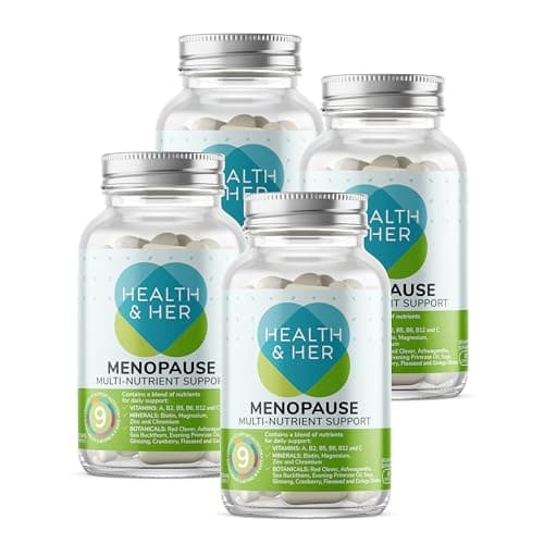 Image of Health & Her Menopause Supplements for Women - Multi-Nutrient Wellbeing Support - Wellbeing for Menopause - 4 Month Supply, 240 Capsules - Vegan