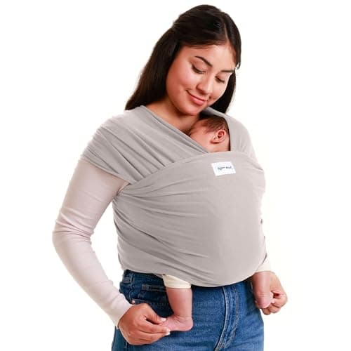 Image of Sleepy Wrap Baby Carrier Newborn to Toddler (7-35 lbs/3-15 kg) - Hands-Free & Hip-Healthy Baby Wrap Carrier, Machine-Washable & Breathable (Light Grey)